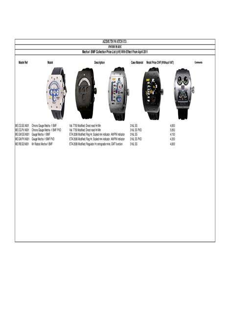 azimuth watch price list